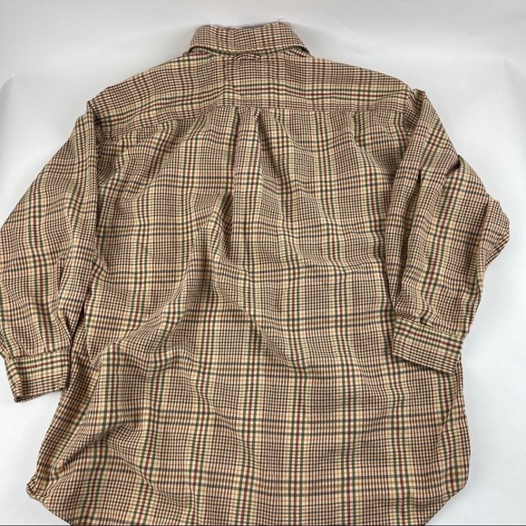 Tommy Hilfiger Button Down Shirt Girls Large Tan Red Plaid - Picture 10 of 10